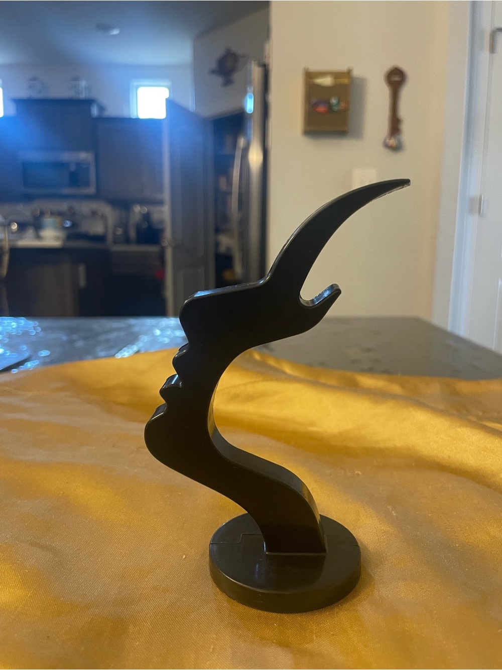 Black Abstract Face Sculpture Home Art Accent and Hold Sunglasses or Eyeglasses